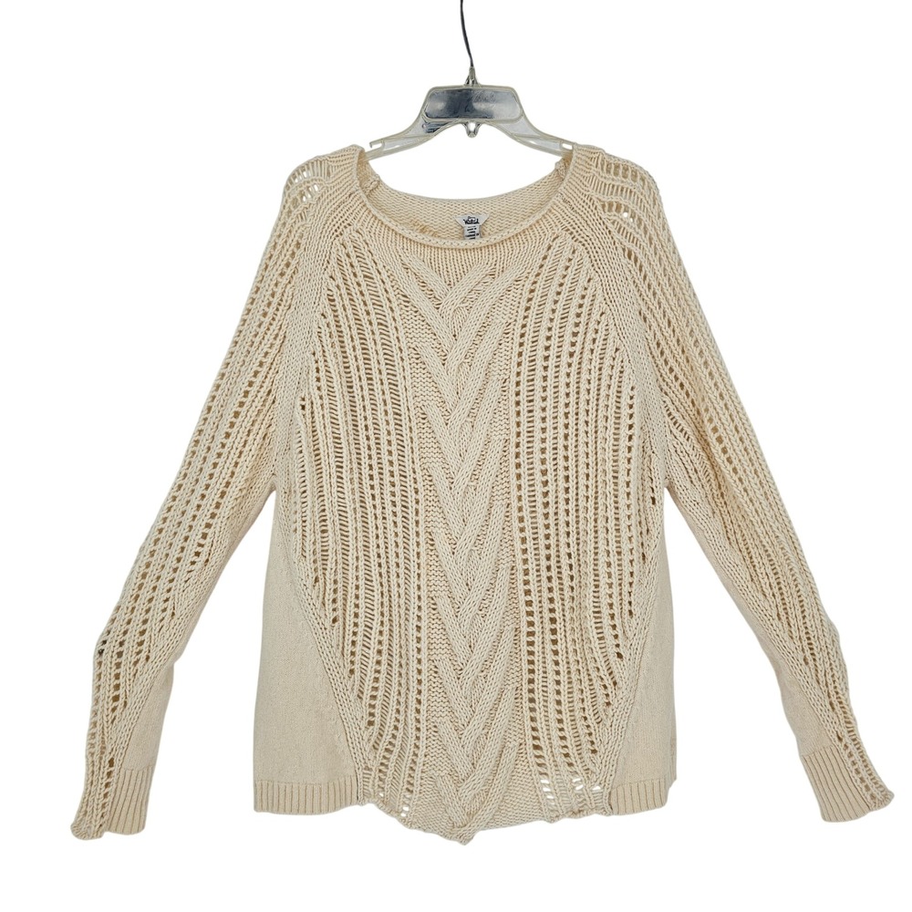 Woolrich Lambswool‎ Cable Knit Fisherman Sweater XL Cream Aran Style Rolled Neck